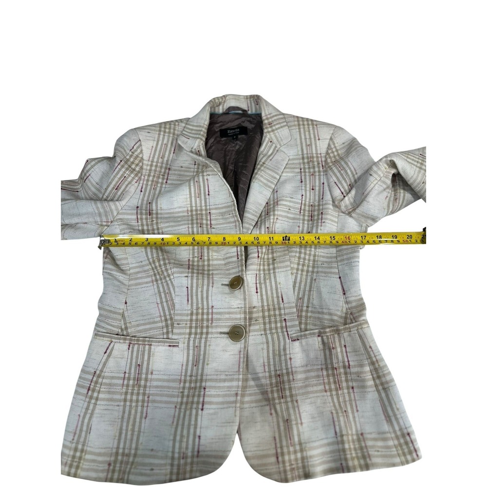 Zanella Linen Blend Tweed Jacket Womens 6 Career Corpcore Business Preppy Work - Picture 3 of 10